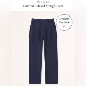 Abercrombie Tailored Relaxed Straight Pant in Navy